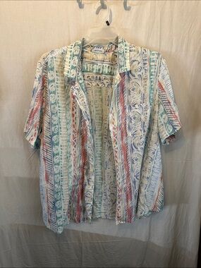 Alfred Dunner Multicolor Striped Button-Down Shirt